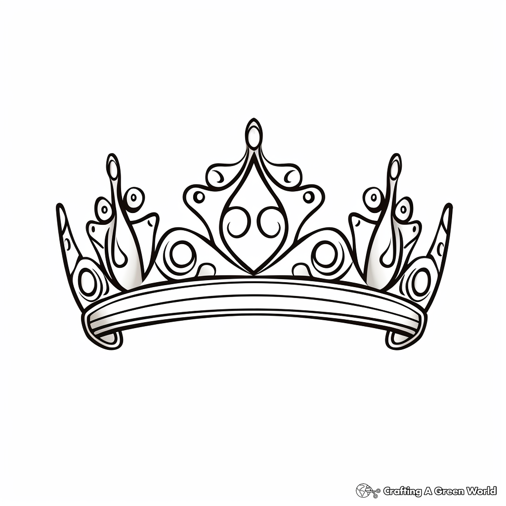 Printable Abstract Tiara Coloring Pages for Artists 4