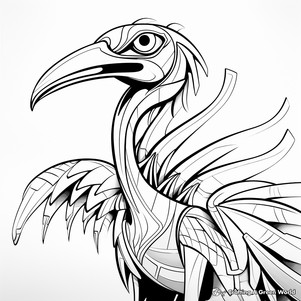 Printable Abstract Utahraptor Coloring Pages for Artists 4