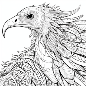 Printable Abstract Vulture Coloring Pages for Artists 2