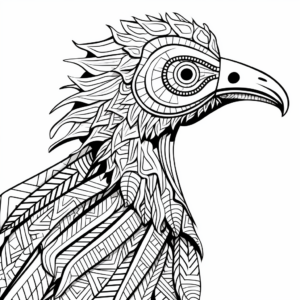 Printable Abstract Vulture Coloring Pages for Artists 3