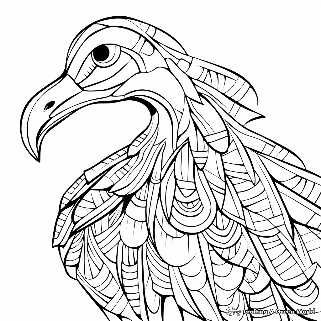 Printable Abstract Vulture Coloring Pages for Artists 4