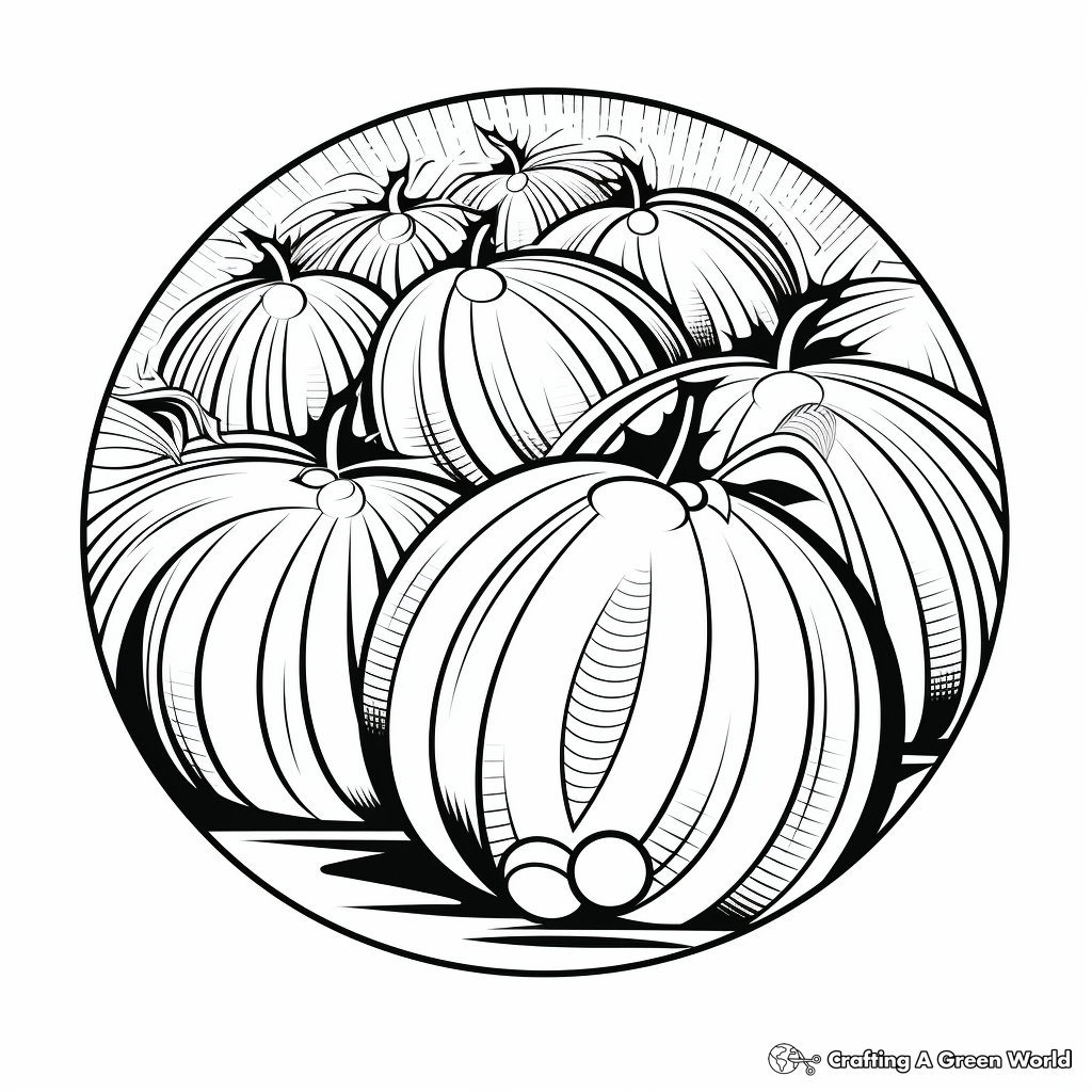 Printable Abstract Watermelon Coloring Pages 2