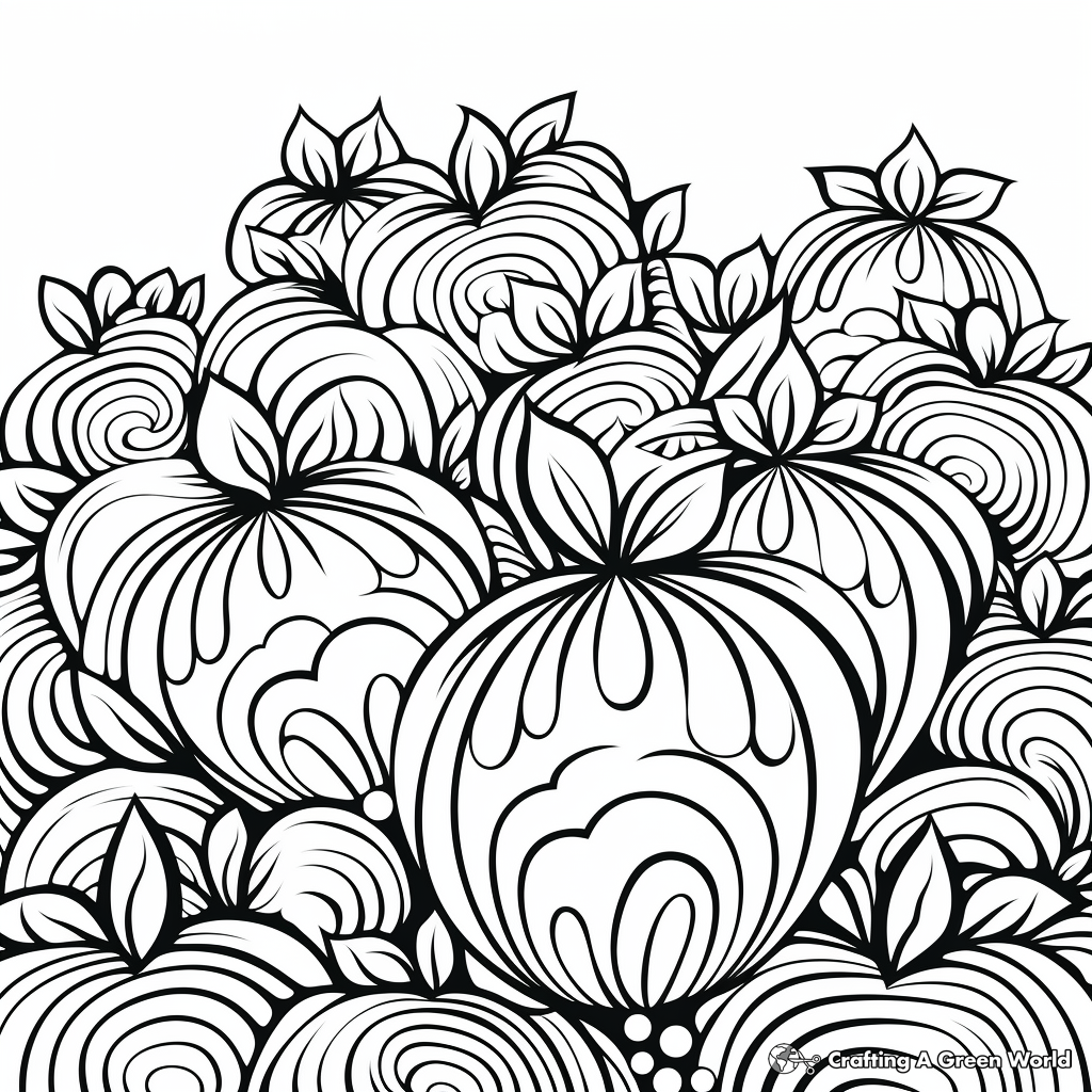 Printable Abstract Watermelon Coloring Pages 3
