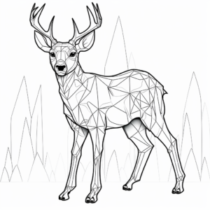 Printable Abstract White Tailed Deer Coloring Pages 4