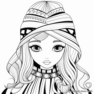 Printable Abstract Winter Princess Coloring Pages for Artists 2