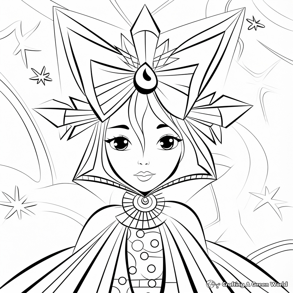Printable Abstract Winter Princess Coloring Pages for Artists 3
