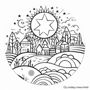 Printable Abstract Winter Solstice Coloring Pages for Artists 2