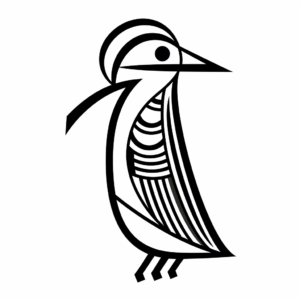Printable Abstract Woodpecker Coloring Pages for Artists 2