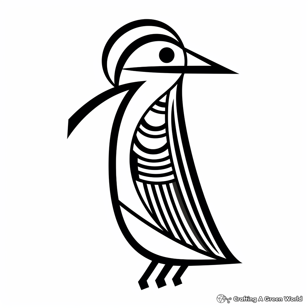 Printable Abstract Woodpecker Coloring Pages for Artists 2
