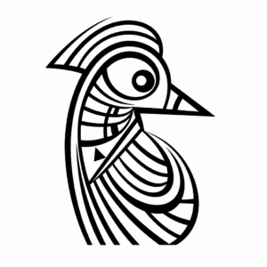 Printable Abstract Woodpecker Coloring Pages for Artists 3