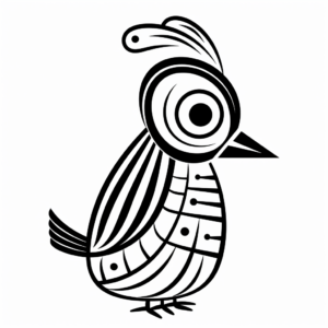 Printable Abstract Woodpecker Coloring Pages for Artists 4