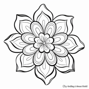 Printable Abstract Zinnia Coloring Pages for Artists 1