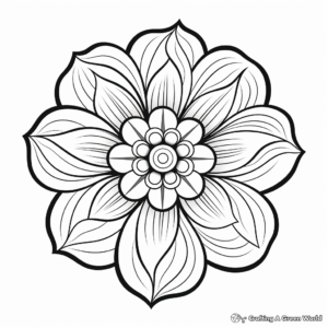 Printable Abstract Zinnia Coloring Pages for Artists 2