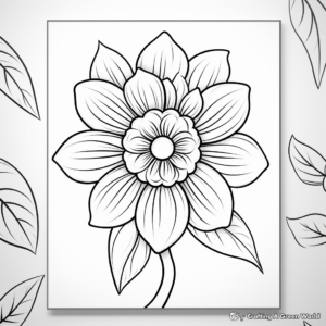 Printable Abstract Zinnia Coloring Pages for Artists 3