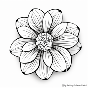 Printable Abstract Zinnia Coloring Pages for Artists 4