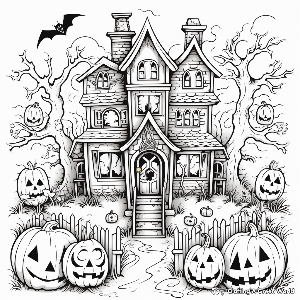 Printable Adult Halloween Coloring Pages with Intricate Designs 3