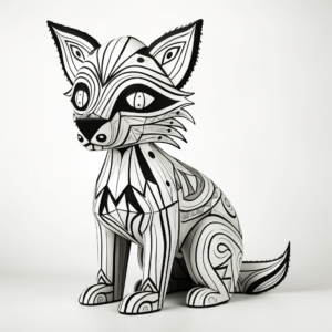 Printable Alebrije Fox Coloring Pages for Artists 2