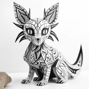 Printable Alebrije Fox Coloring Pages for Artists 3