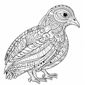 Printable and Intricate Tragopan Pheasant Coloring Pages 2