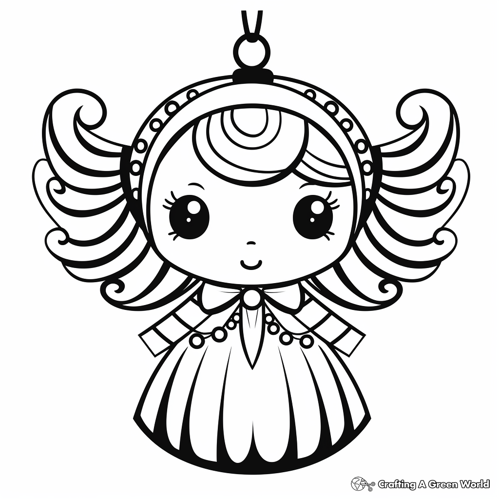 Printable Angel Ornament Coloring Pages for Christmas 1