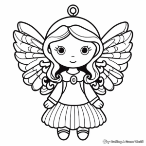 Printable Angel Ornament Coloring Pages for Christmas 2