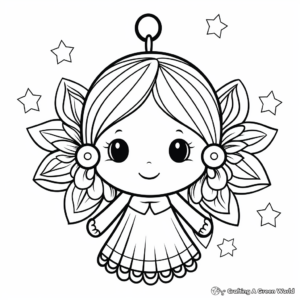 Printable Angel Ornament Coloring Pages for Christmas 3