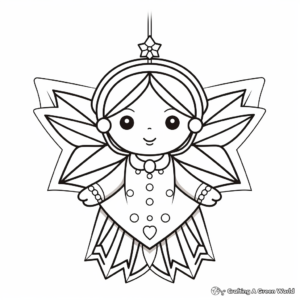 Printable Angel Ornament Coloring Pages for Christmas 4
