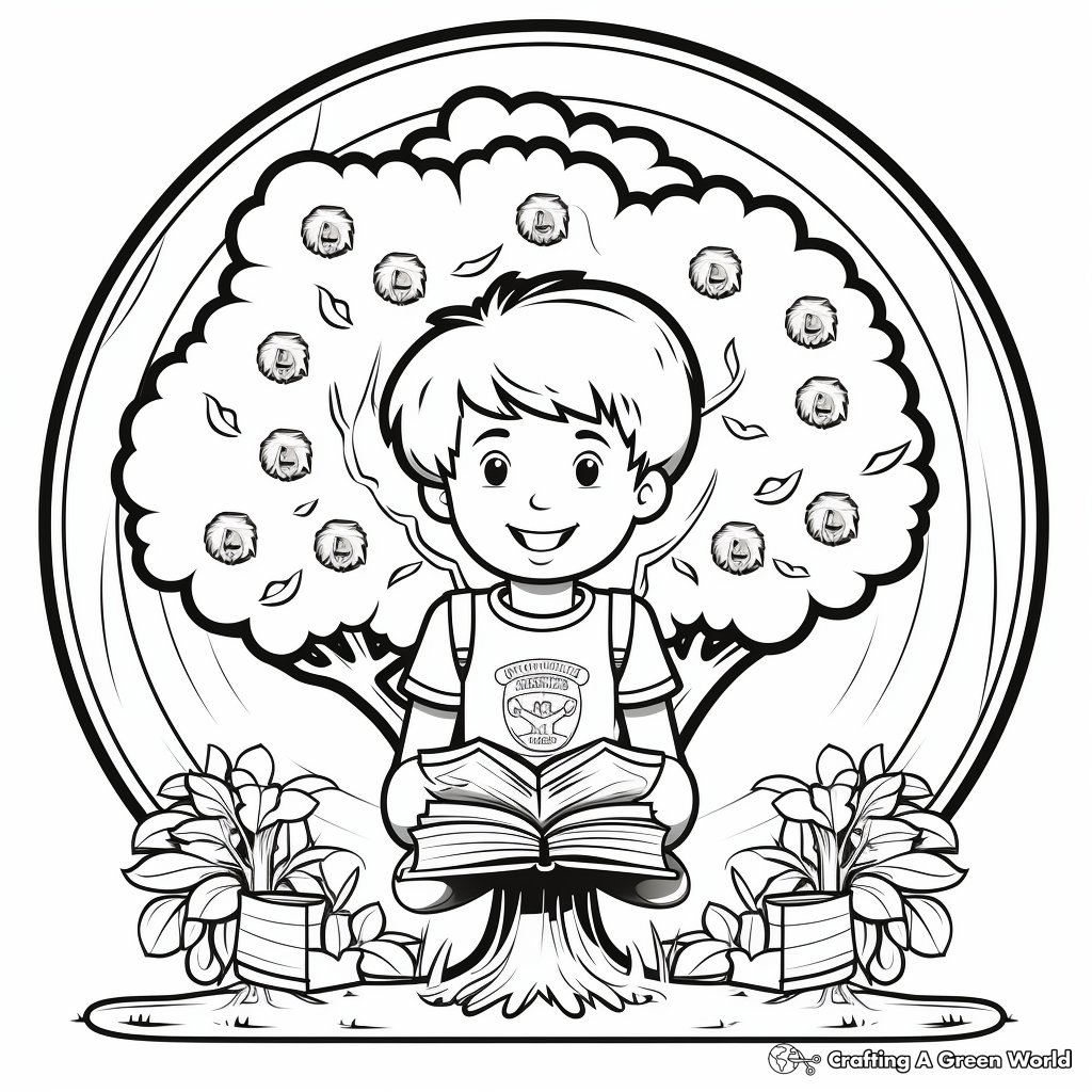 Printable Arbor Day Badges and Ribbons Coloring Pages 3