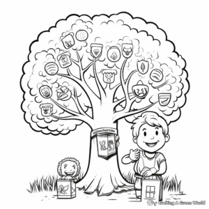 Printable Arbor Day Badges and Ribbons Coloring Pages 4