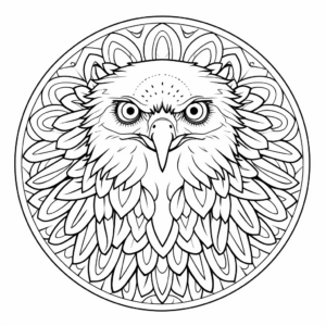 Printable Artistic Eagle Mandala Coloring Pages 2