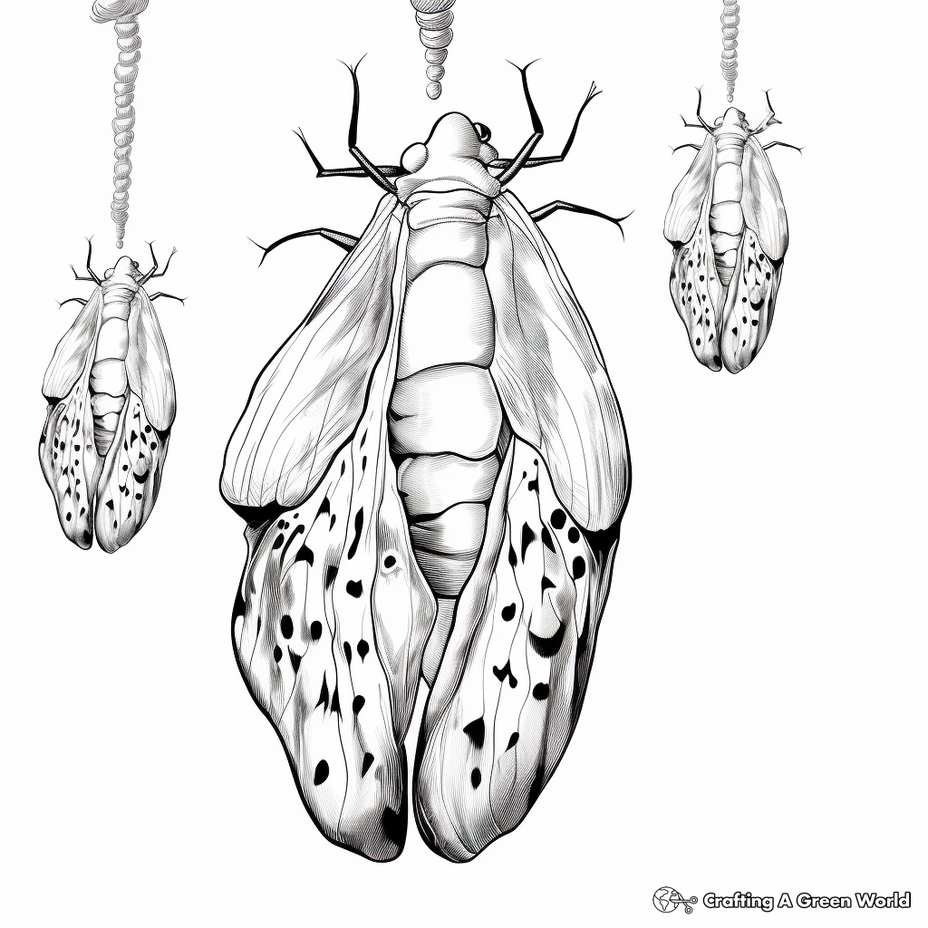 Printable Atlas Moth Pupa Coloring Pages 1