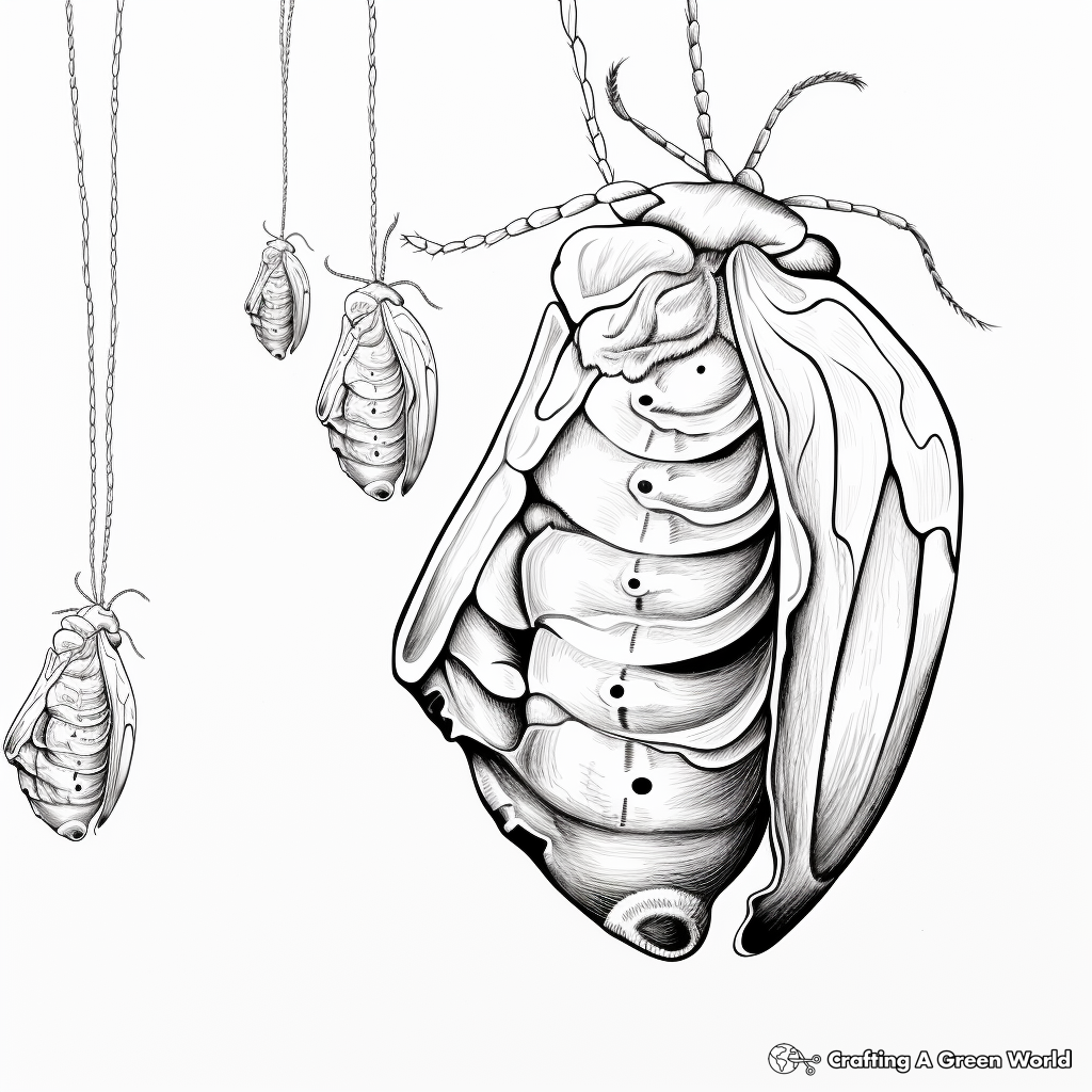 Printable Atlas Moth Pupa Coloring Pages 2