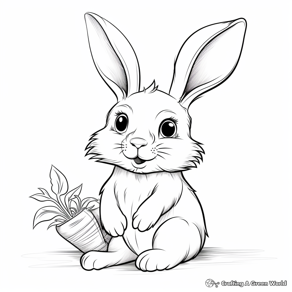 Printable Baby Bunny With Carrot Coloring Pages 1