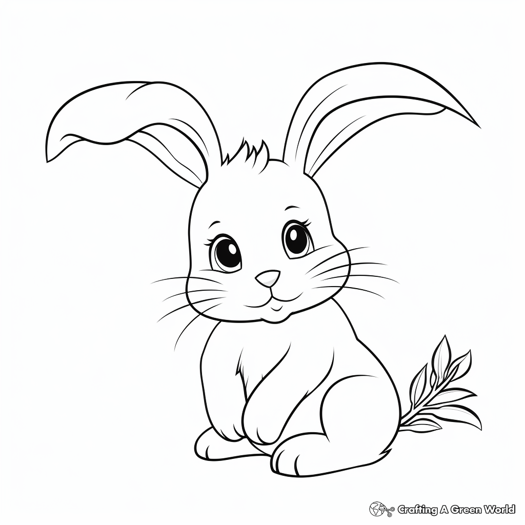 Printable Baby Bunny With Carrot Coloring Pages 2