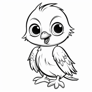 Printable Baby Raven Coloring Pages for Children 1