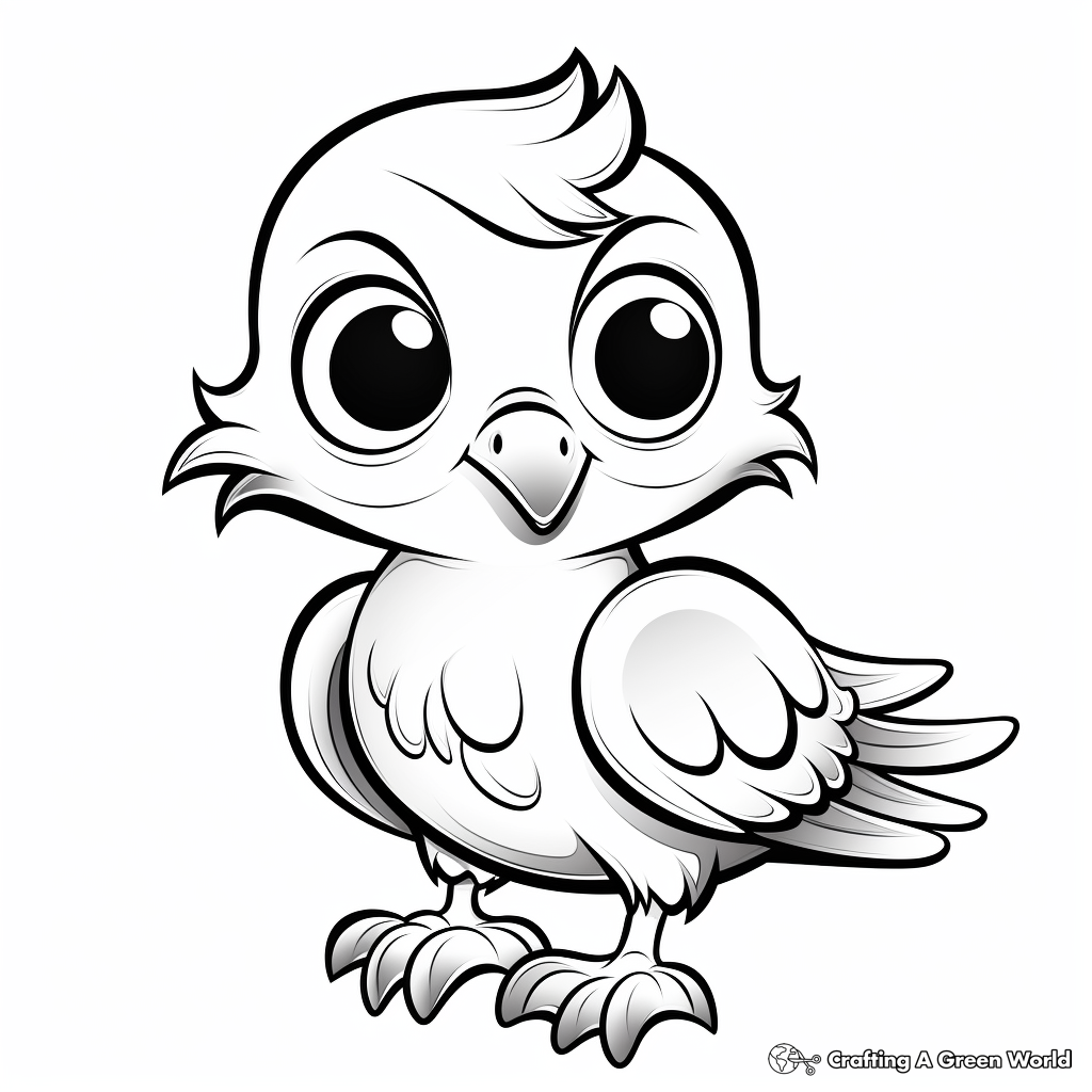 Printable Baby Raven Coloring Pages for Children 2