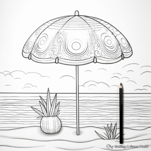 Printable Beach Umbrella Coloring Pages 1