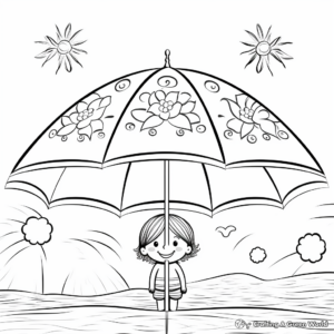 Printable Beach Umbrella Coloring Pages 4