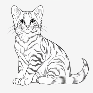 Printable Bengal Cat Coloring Pages for Artists 1