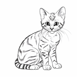 Printable Bengal Cat Coloring Pages for Artists 3