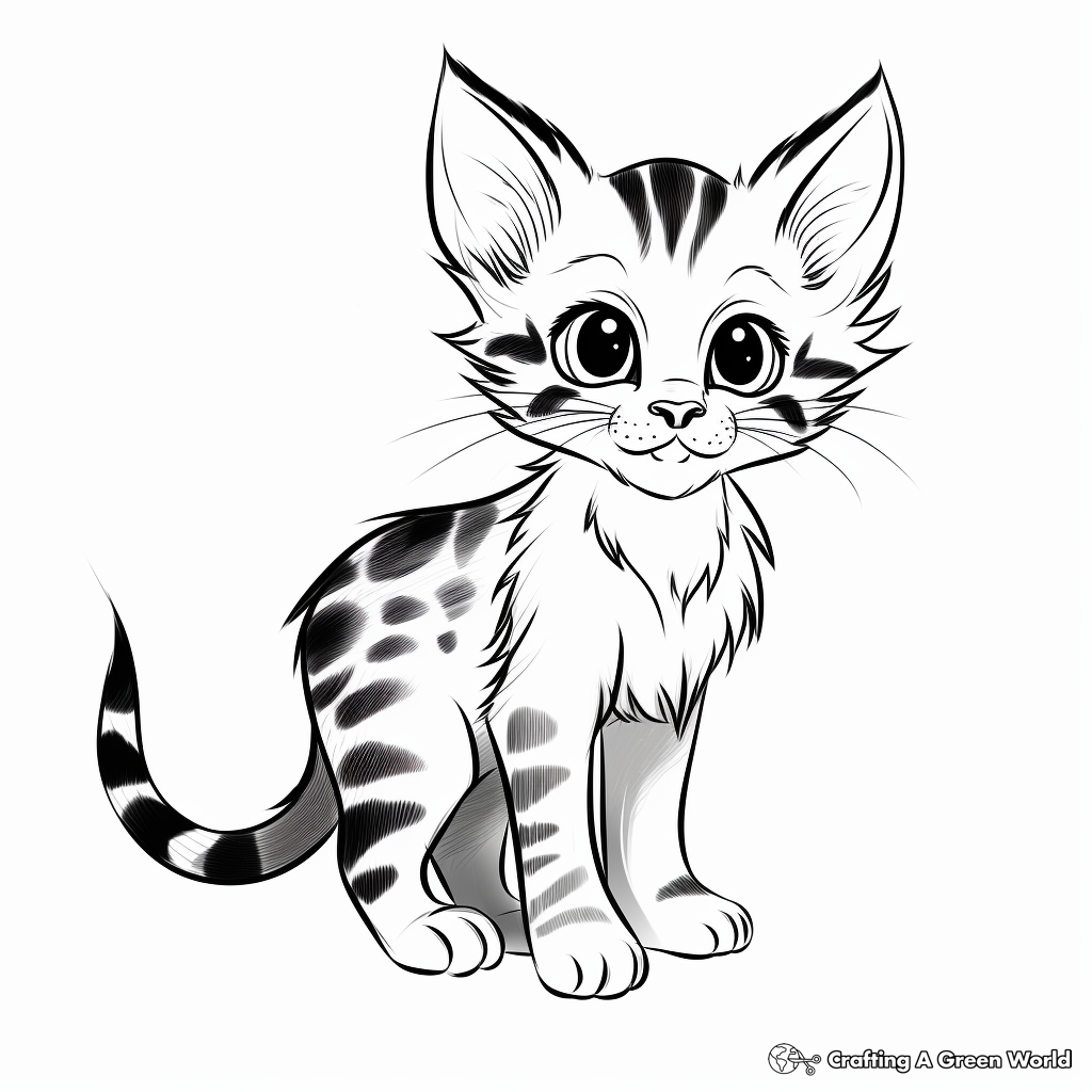 Printable Bengal Kitten Coloring Sheets 3