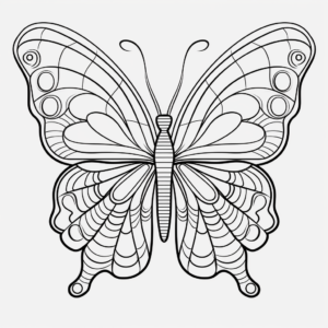 Printable Blue Morpho Butterfly Coloring Pages for Kids 1