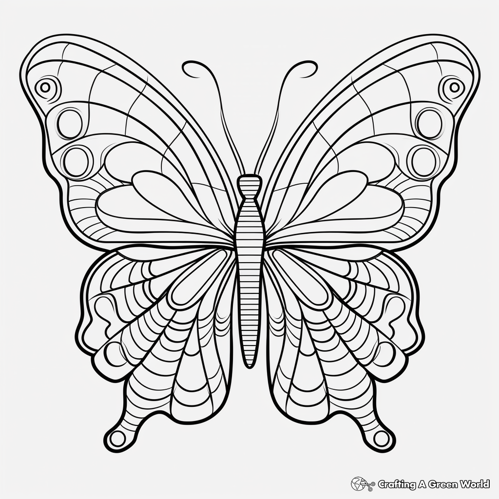 Printable Blue Morpho Butterfly Coloring Pages for Kids 1