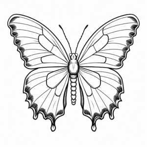 Printable Blue Morpho Butterfly Coloring Pages for Kids 4