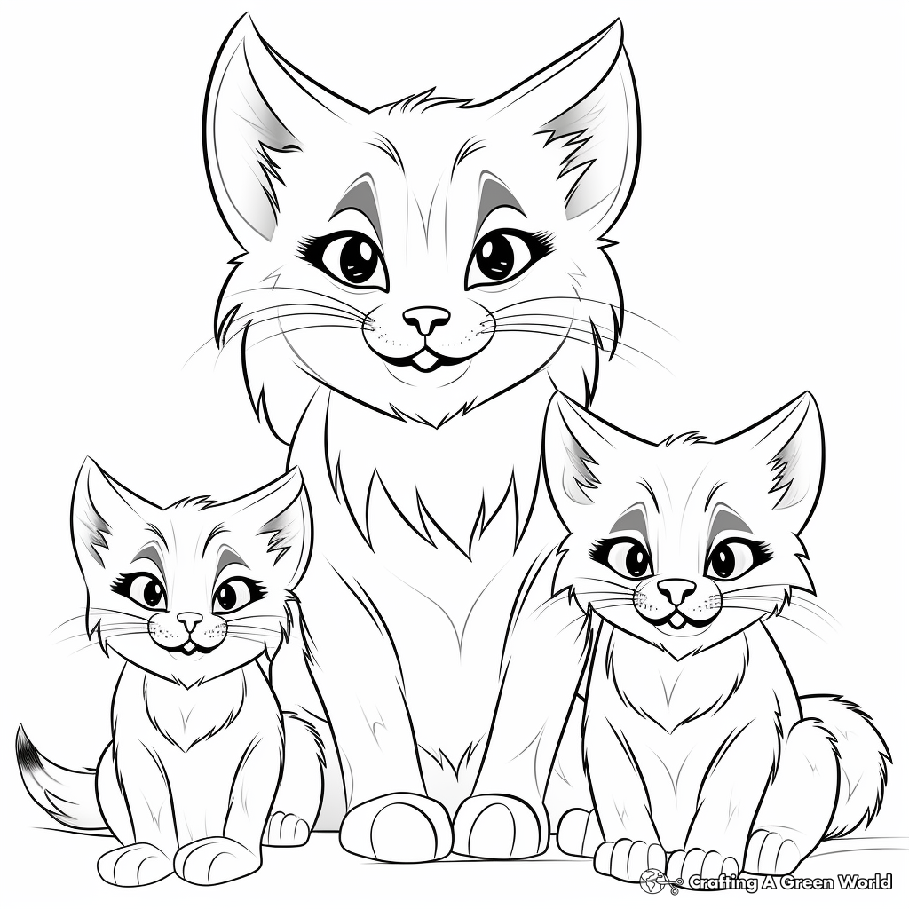 Printable Bobcat Family Coloring Pages 1