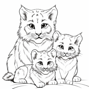 Printable Bobcat Family Coloring Pages 4