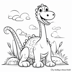 Printable Brontosaurus Coloring Pages for Schools 1