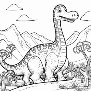 Printable Brontosaurus Coloring Pages for Schools 3