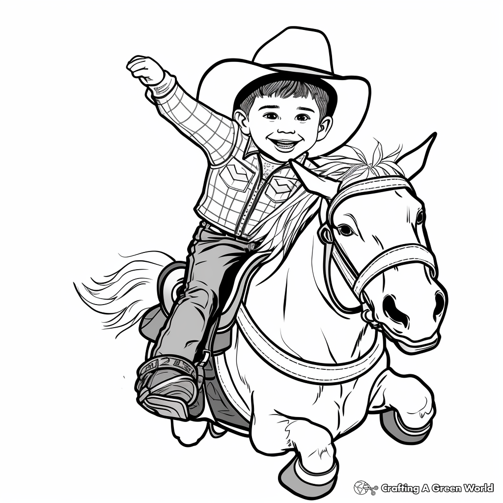 Printable Bull Riding Champion Coloring Pages 2