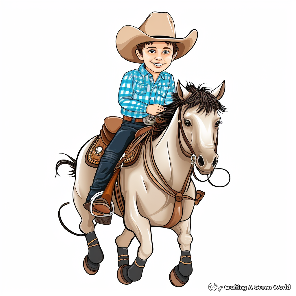 Printable Bull Riding Champion Coloring Pages 3